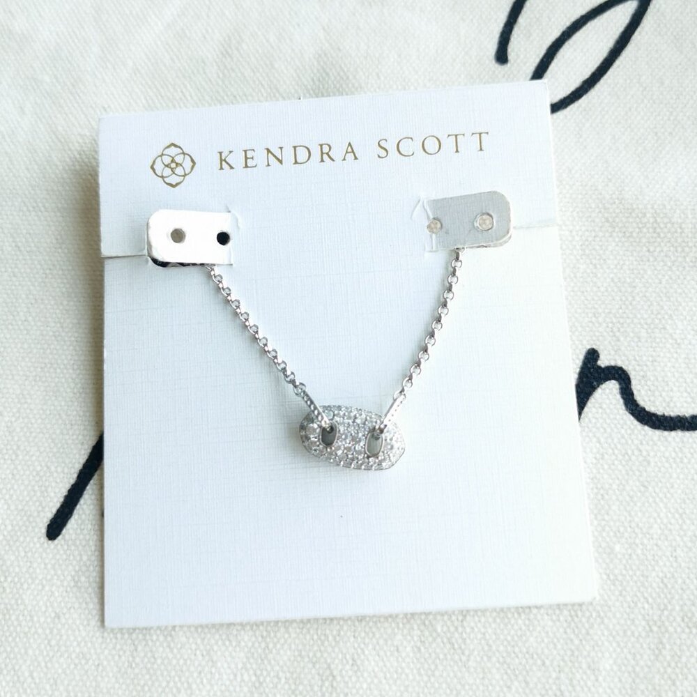 Kendra Scott Pave Necklace - Bailey - White CZ Silver